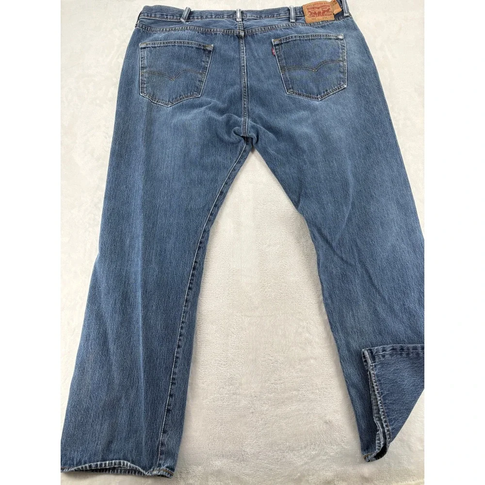 Levi's Jeans 44x32 501 Original Fit Medium Wash Blue Button Fly Denim Pants